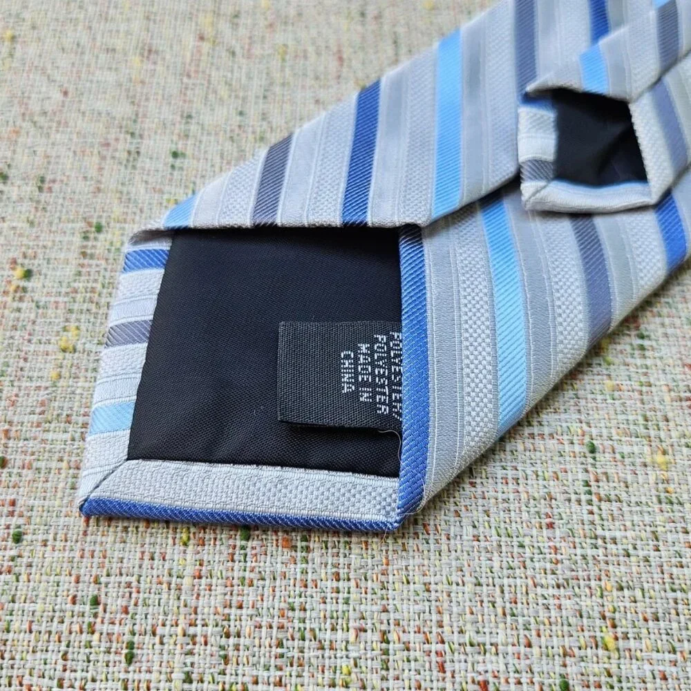 Calvin Klein Kids Boys Tie Pre Tied Zipper Tie Multi Color Striped Necktie Adjus